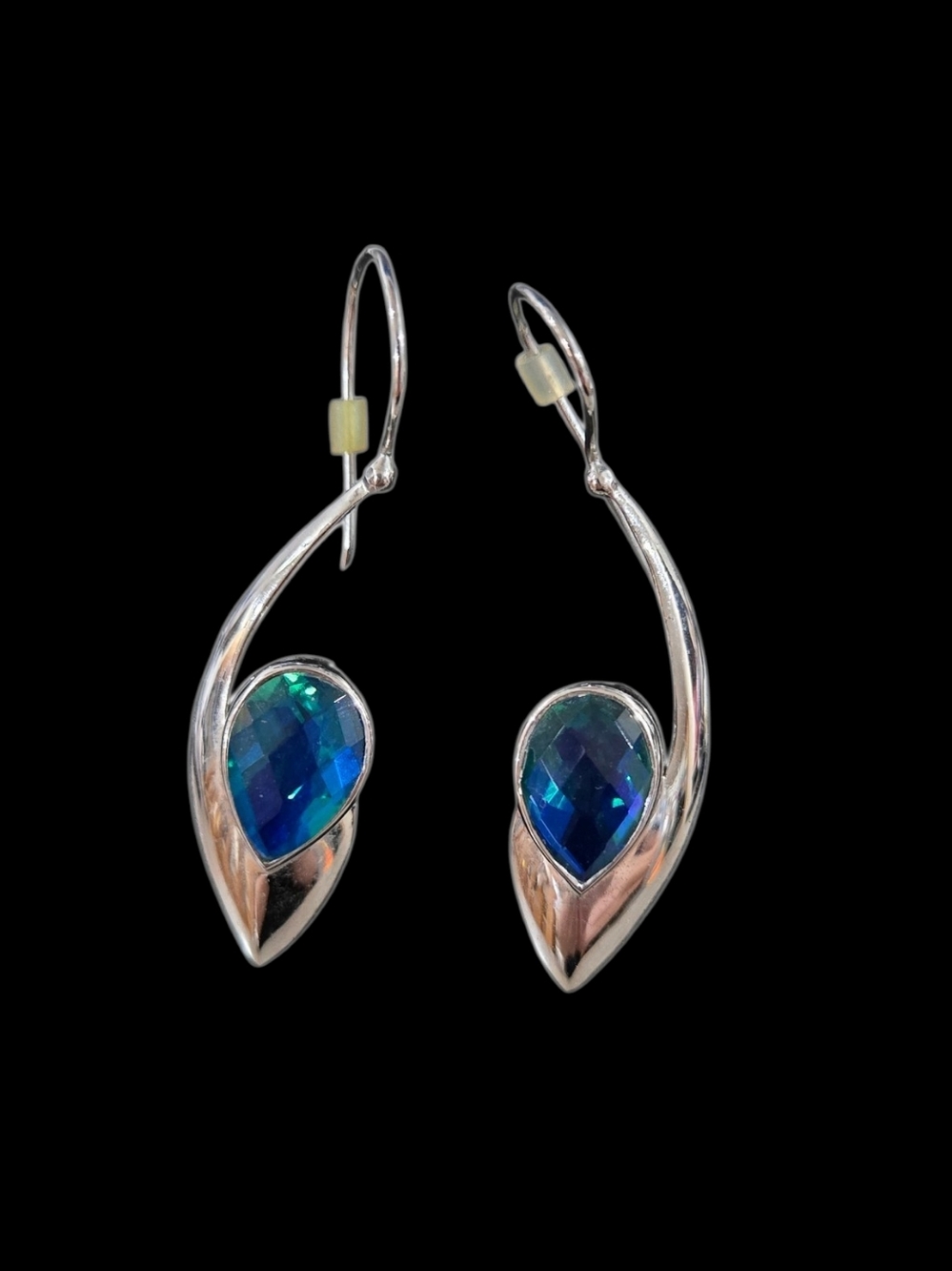 Sajen 925 Sterling Silver Peacock Quartz Dangle Earrings